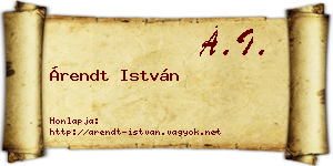 Árendt István névjegykártya