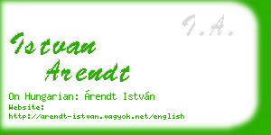 istvan arendt business card
